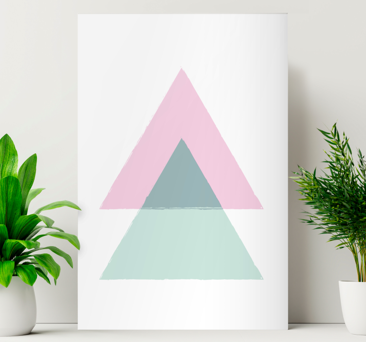 Geometric canvas with triangular shapes - TenStickers