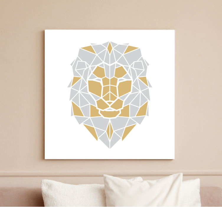 Horse wall art geometric lion head print - TenStickers