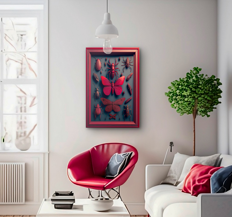 insects framed canvas for living room - TenStickers