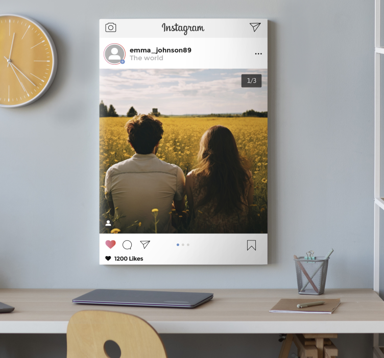 Instagram screen customized canvas print - TenStickers