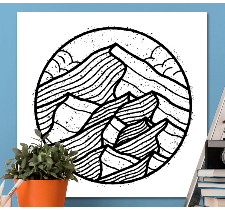 Landscape canvas abstract mountain range art - TenStickers