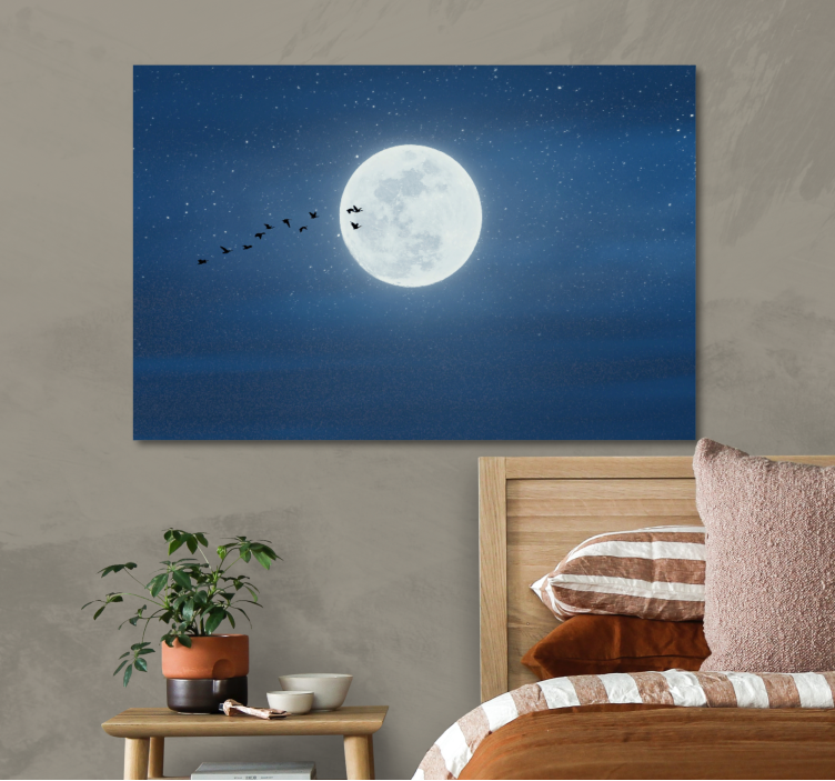 Landscape canvas moonlit flight - TenStickers