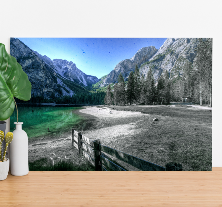 Landscape canvas mountain lake tranquility - TenStickers