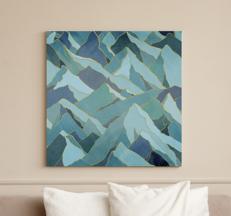 Metallic peaks landscape canvas - TenStickers
