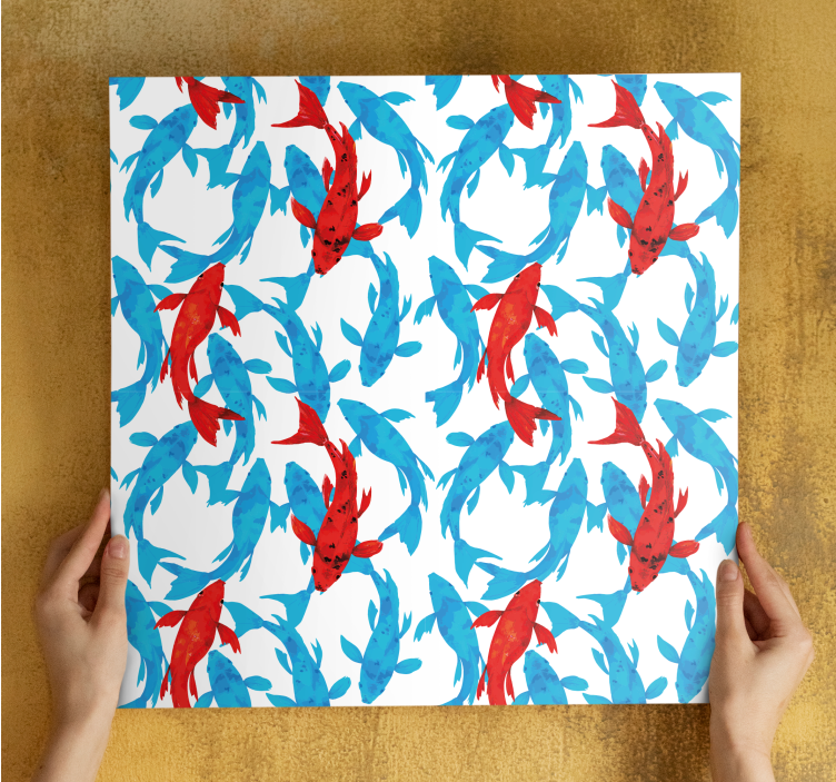 Modern canvas art colorful fish illustration - TenStickers