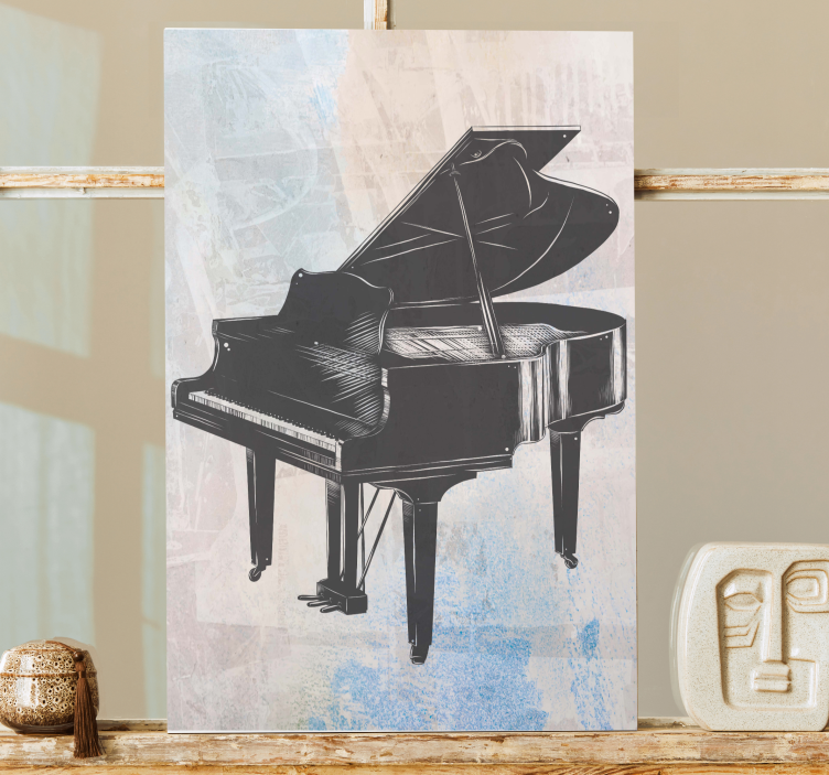 Music canvas art in grand piano style - TenStickers