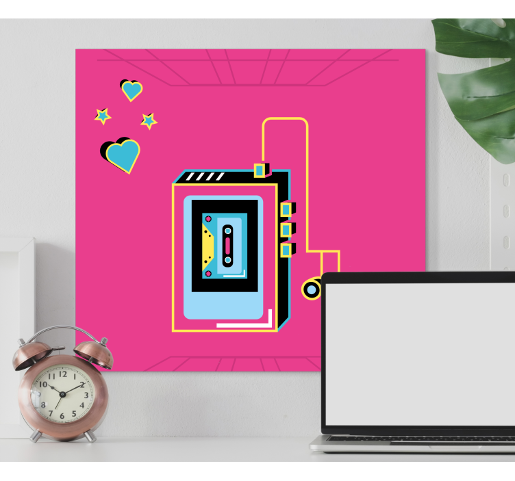 Music canvas art retro cassette love - TenStickers
