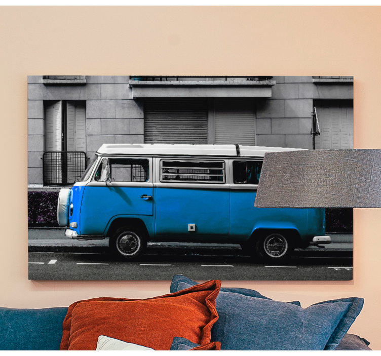 Old blue combi canvas pictures for living room - TenStickers