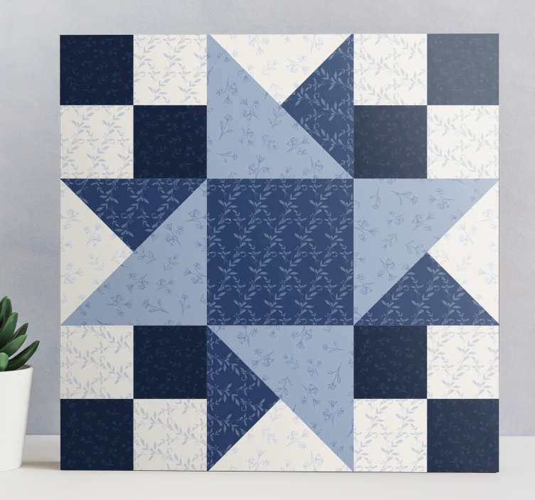 Ornamental canvas print star patchwork design - TenStickers