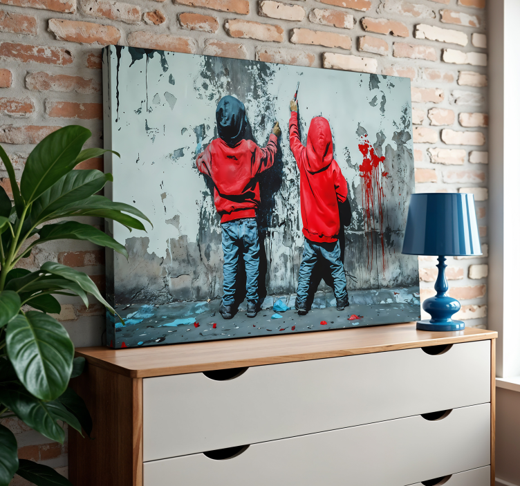 Painting of boys canvas art  - TenStickers