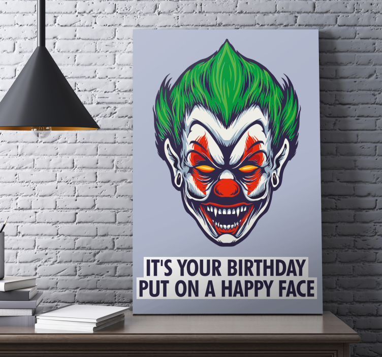 People canvas birthday clown face art - TenStickers
