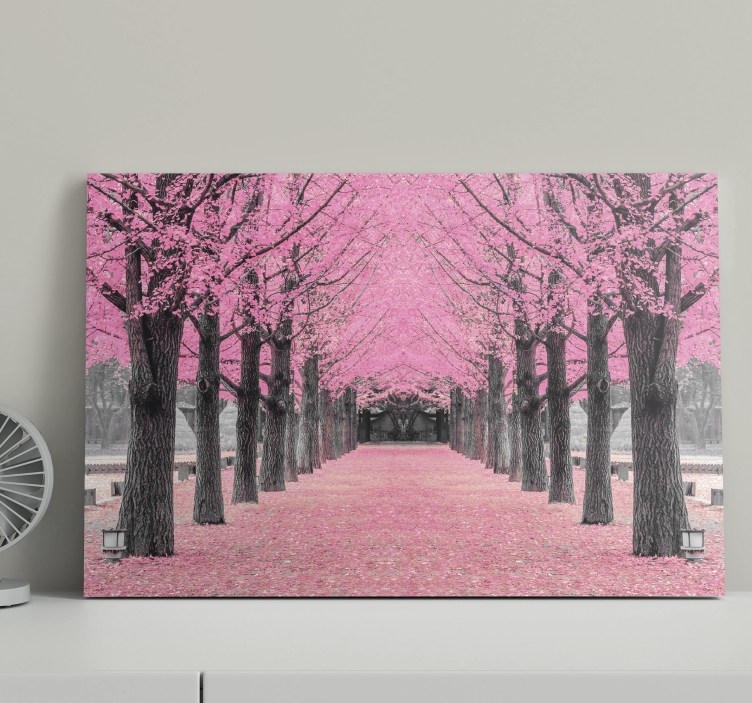 Pink trees forest canvas pictures for hallway - TenStickers
