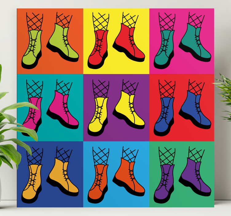 Quote canvas colorful lace-up boots - TenStickers