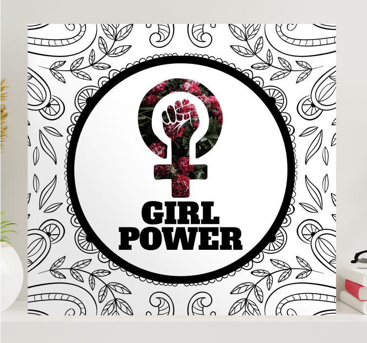 Quote canvas girl power emblem - TenStickers