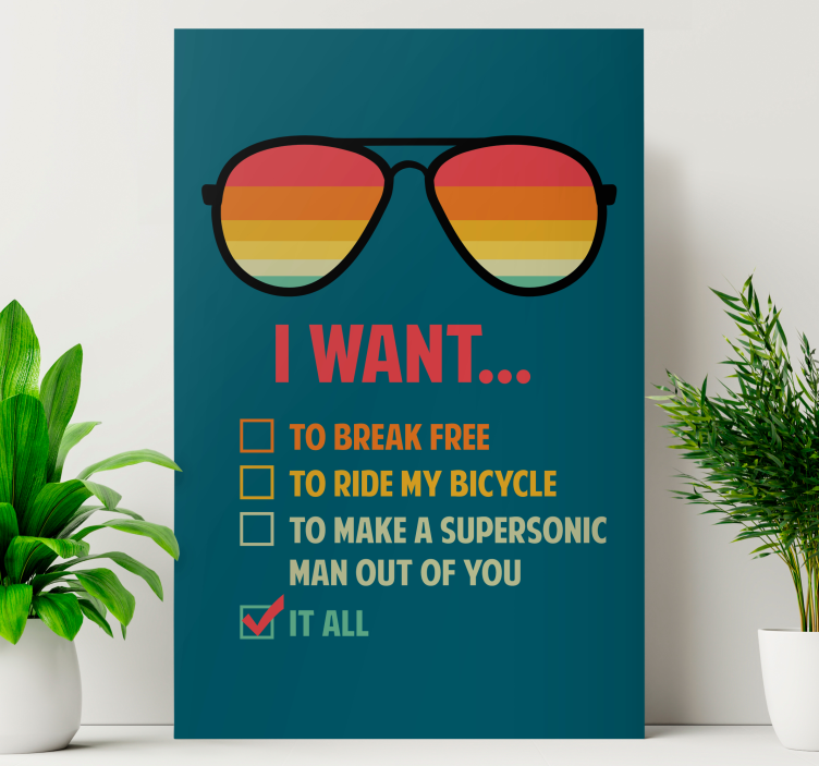 Quote canvas i want motivation - TenStickers