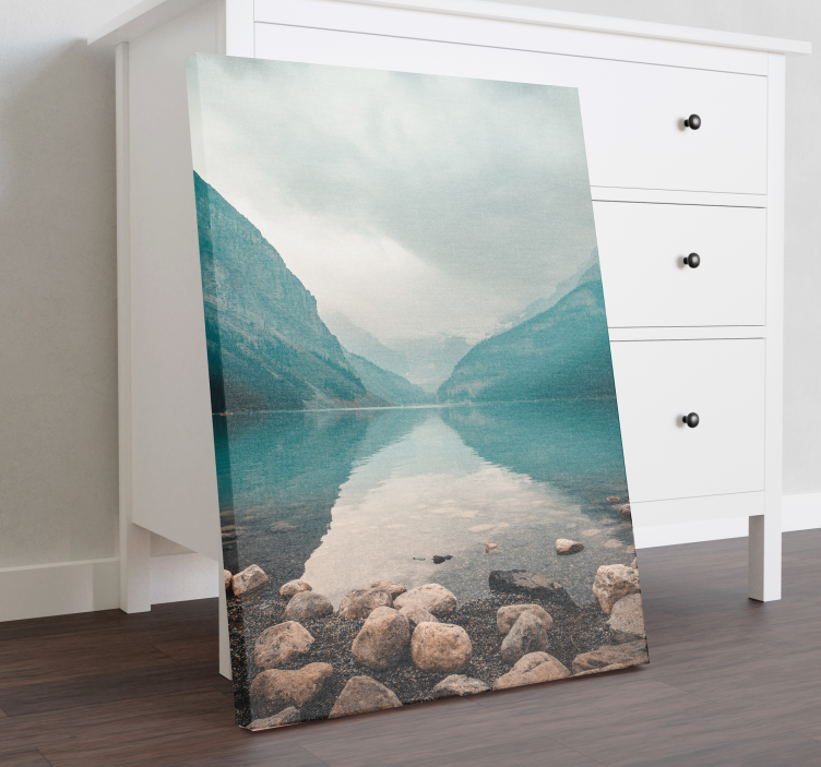 Serene Lake Mountain View landscape canvas - TenStickers