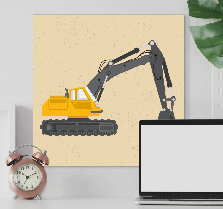 Sports canvas art excavator machinery print - TenStickers