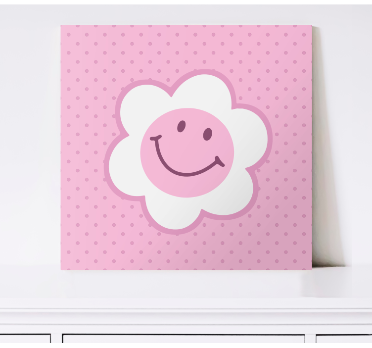 Stag canvas smiling flower face art print - TenStickers