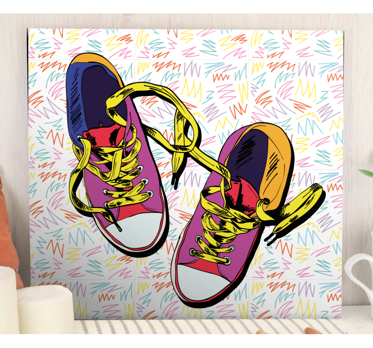 Superhero canvas art colorful sneaker design - TenStickers