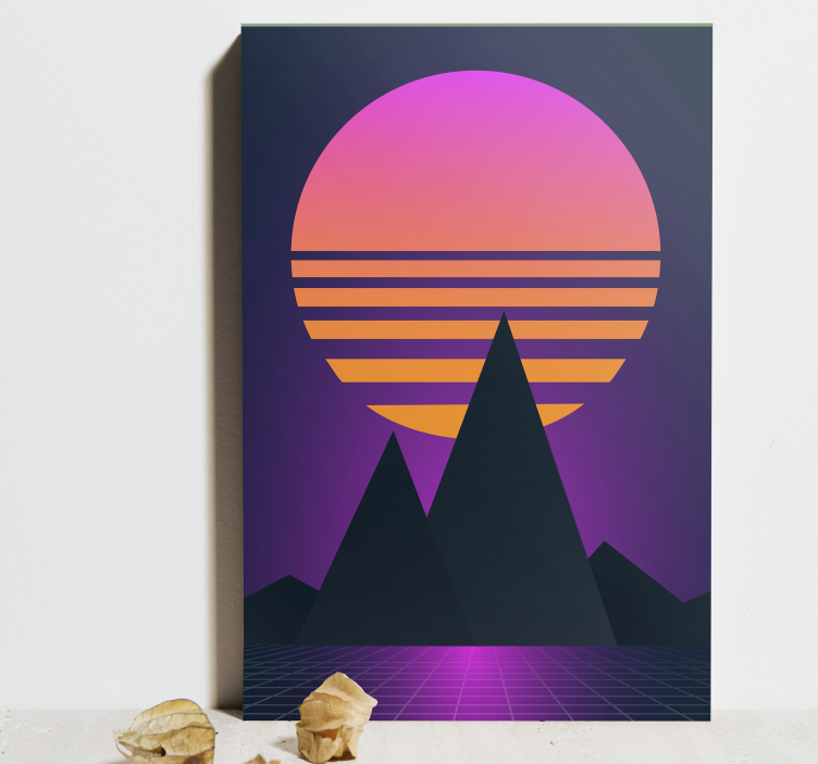 Synthwave Sunset retro canvas - TenStickers