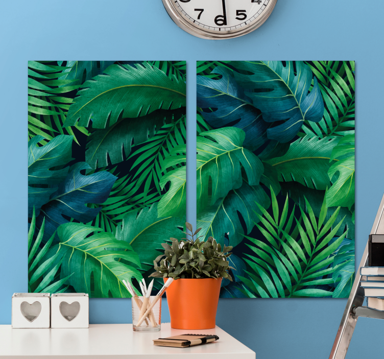 Tropical Greenery Flowers  canvas - TenStickers