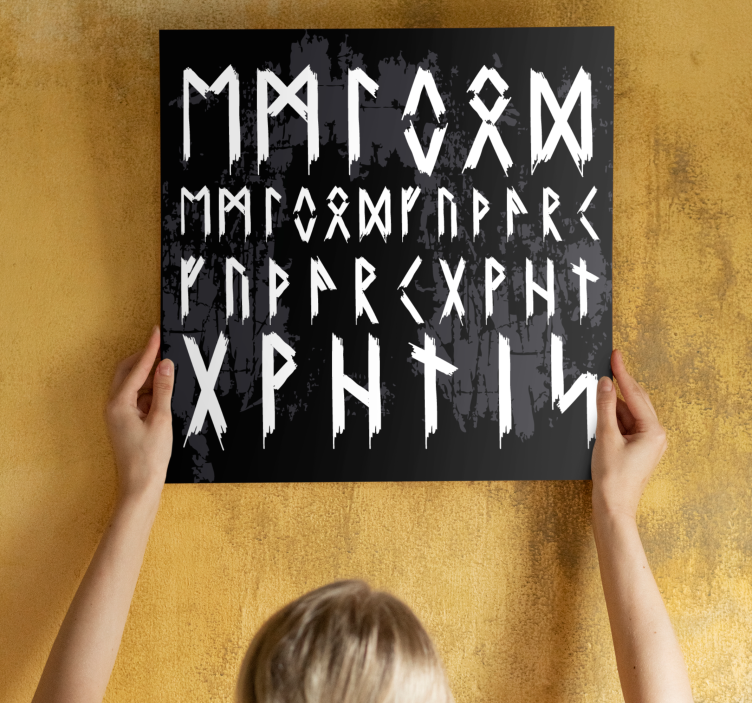 Viking alphabet vintage nordic canvas prints - TenStickers