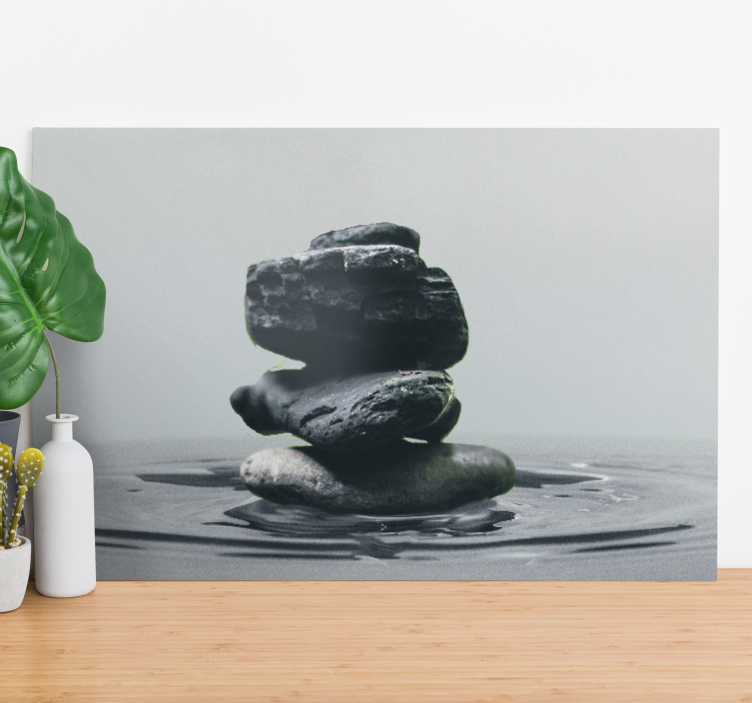 Zen canvas art balanced stone towers - TenStickers