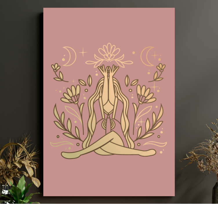 Zen canvas art meditative floral position - TenStickers