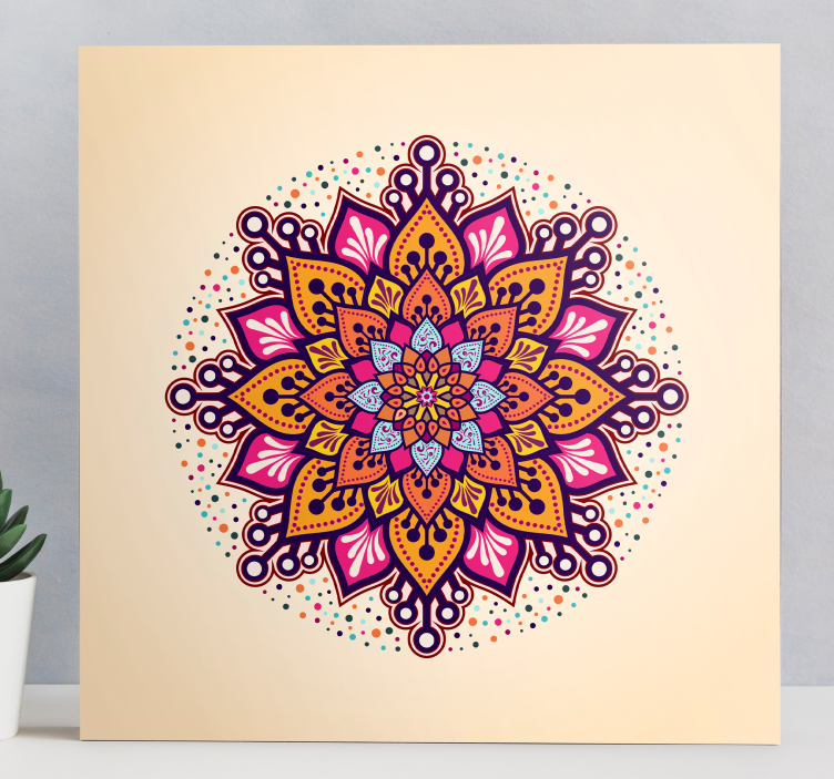 Zen canvas art of intricate botanical mandala - TenStickers