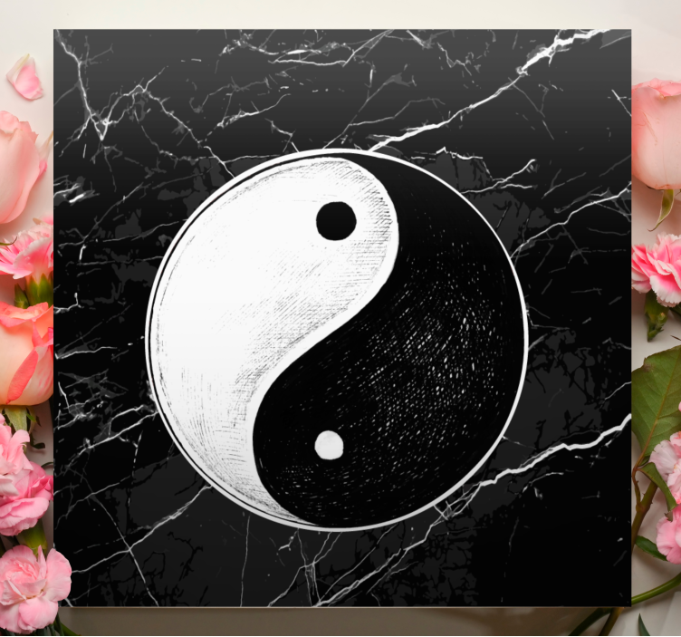 Zen canvas art with yin yang design - TenStickers