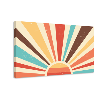Abstract vintage sunset 70's canvas wall art - TenStickers