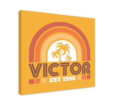 Retro Sunset and Palms 70's canvas wall art - TenStickers