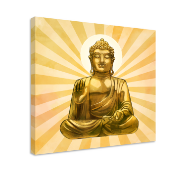 Golden buddha wall canvas - TenStickers