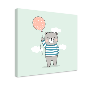 3d pictures wall art cute bear balloon - TenStickers