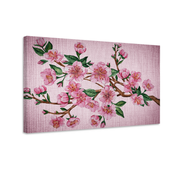 Pink Flower Covered Branch Tree canvas print - TenStickers