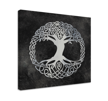 Black and white Tree of Life canvas print - TenStickers