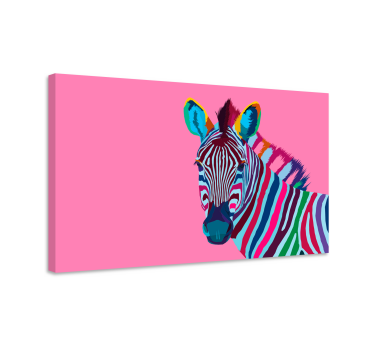 Rainbow Zebra canvas prints - TenStickers