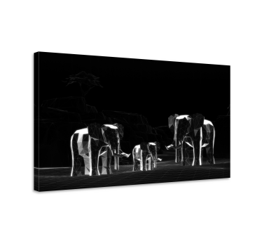Elephant wallart geometric elephant family - TenStickers