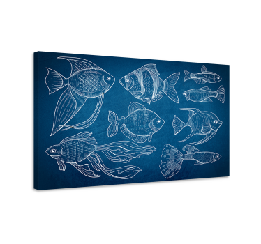 Marine fish Bathroom wall art canvas - TenStickers