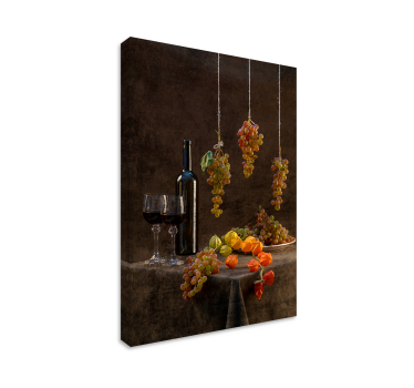 Grapes hanging and wine fruit canvas art - TenStickers