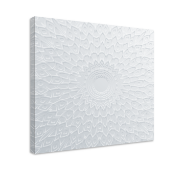 3D white mandala modern art prints on canvas - TenStickers