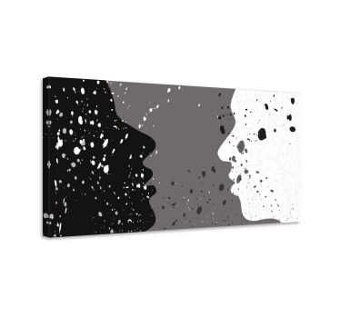 White and dark half face people and character canvas prints - TenStickers