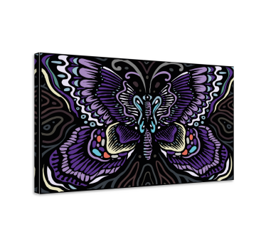 Detailed purple butterfly canvas picture - TenStickers
