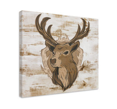 Wooden Stag animal canvas prints - TenStickers