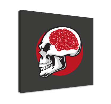 Red skull with brain modern art prints on canvas - TenStickers