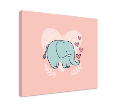 Cute elephant blowing hearts from snout wall pictures for nursery - TenStickers