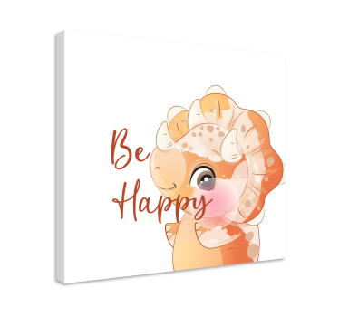 Dinosaur be happy nordic canvas art - TenStickers