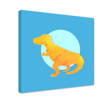 Nordic dinosaur yellow t-rex dinausar wall art - TenStickers