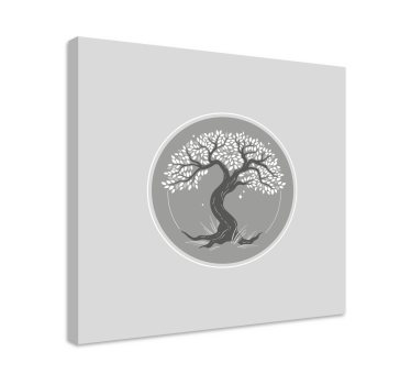 Grey with white Tree canvas print - TenStickers
