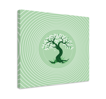 Big green hand drawn Tree canvas print - TenStickers